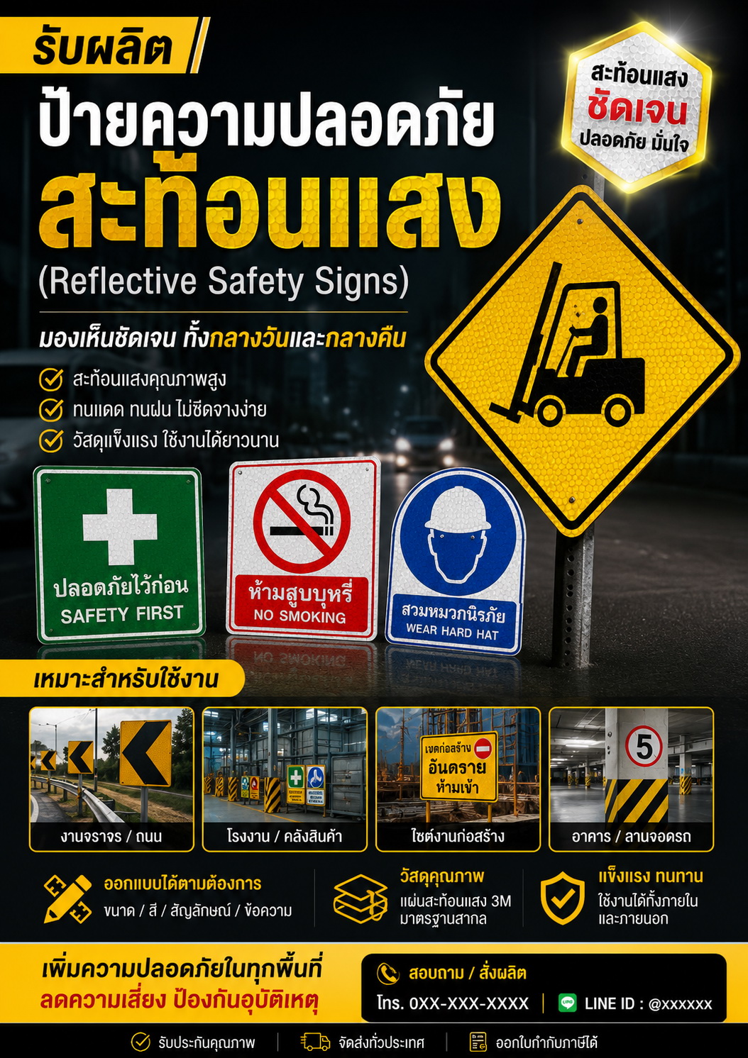 ป้ายสะท้อนแสง ตัวอย่างที่ 2