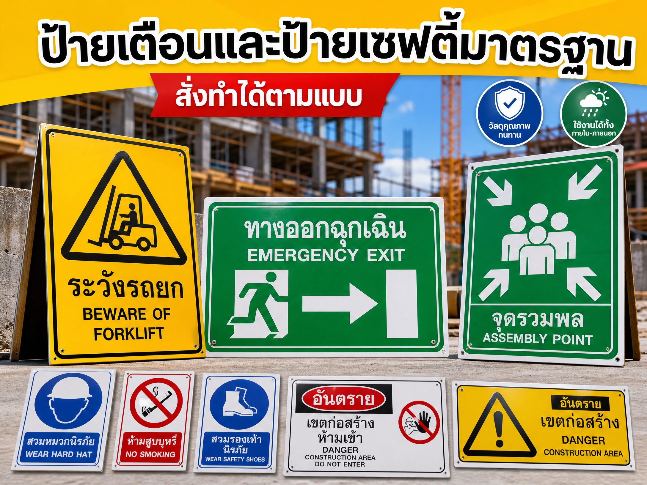 ป้ายเตือนก่อสร้าง ตัวอย่าง 1