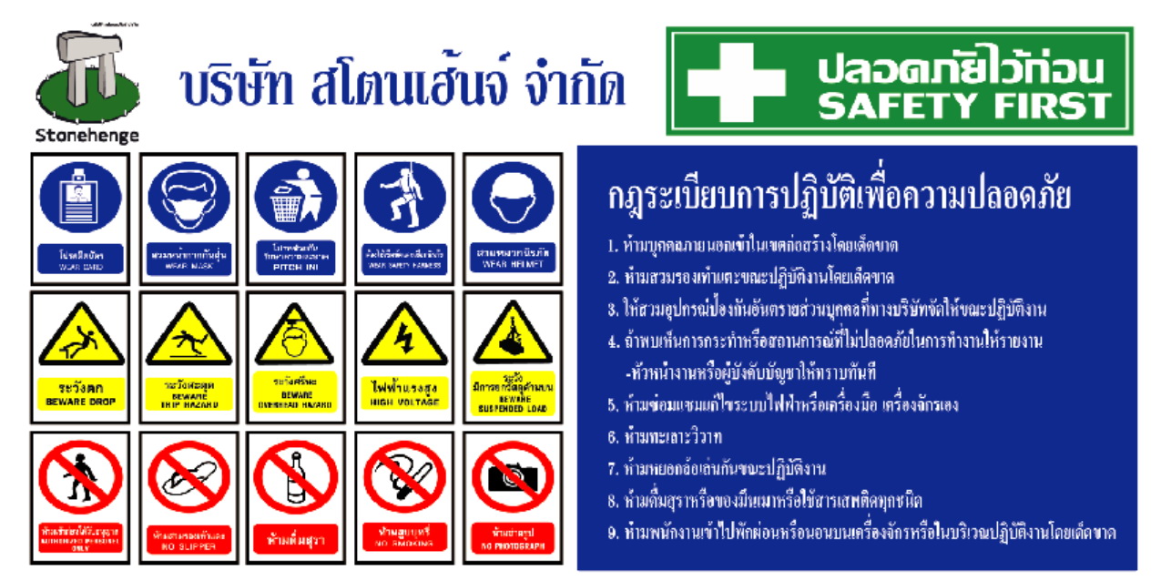ป้ายโครงการก่อสร้าง_กฏระเบียบภายในโครงการ