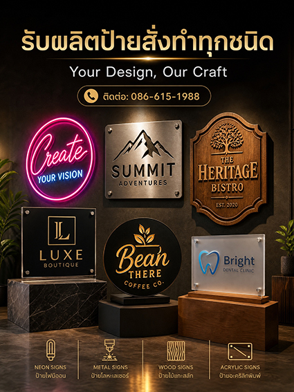 ป้ายสั่งทำ Custom Signs ตามแบบที่ต้องการ